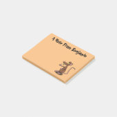 Cute brown rat duikt op cartoon post-it® notes (Schuin)