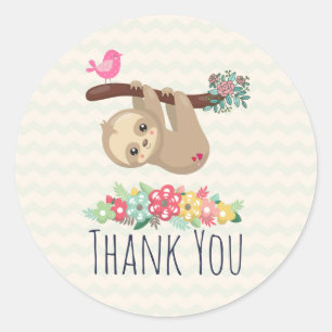 Cute Brown-sleuf onderaan bedankt Ronde Sticker