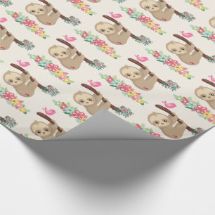 Cute Brown-sleuf onderaan patroon Cadeaupapier