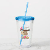 Cute Brown-sleuf ondersteboven Acryl Drinkbeker (Achterkant)