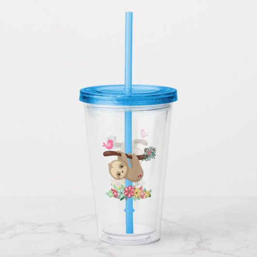 Cute Brown-sleuf ondersteboven Acryl Drinkbeker (Voorkant)