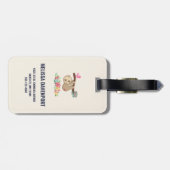 Cute Brown-sleuf ondersteboven Bagagelabel (Achterkant horizontaal)
