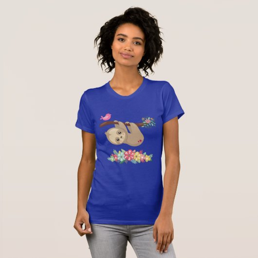 Cute Brown-sleuf ondersteboven T-shirt (Voorkant volledig)