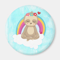 Cute Brown Sloth, Meditating on a Cloud