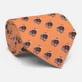 Cute brown spaniel in kerstkersttantaarn stropdas (Opgerold)