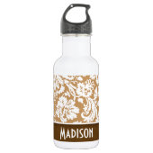 Cute Brown, Tan Damask Waterfles (Voorkant)
