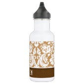 Cute Brown, Tan Damask Waterfles (Rechts)