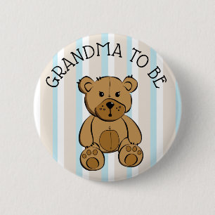 Cute Brown Teddy Bear GRANDMA om Button te worden