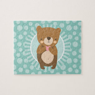 Cute Brown Teddy Bear Heart Legpuzzel