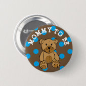 Cute Brown Teddy Bear mama om Button te worden (Voorkant /achterkant)