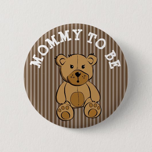 Cute Brown Teddy Bear mama om Button te worden (Voorkant)