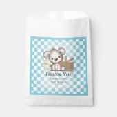 Cute Brown Teddy Bear Picnic Baby shower Bedankzakje (Voorkant)