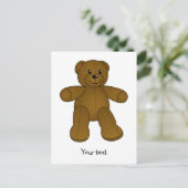 Cute brown teddy beer briefkaart (Staand voorkant)