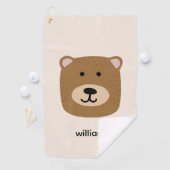 Cute brown teddy beer golfhanddoek (Insitu)