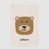 Cute brown teddy beer golfhanddoek (Voorkant)