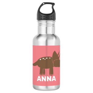 Cute Brown Triceratops dinosaur voor kinderen Waterfles
