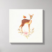 Cute Brown Waterverf Deer Rustic Canvas Afdruk (Voorkant)