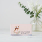 Cute Brown Waterverf Deer Rustic Elegance Visitekaartje (Staand voorkant)