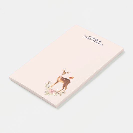 Cute Brown Waterverf Deer Rustic Post-it® Notes (Schuin)