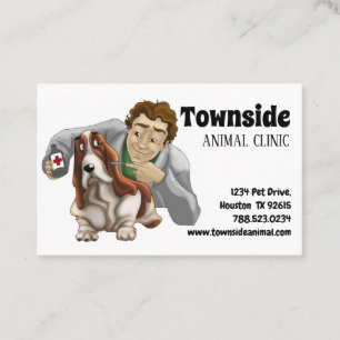 Cute Brown White Dog Animal Clinic Medicine Visitekaartje