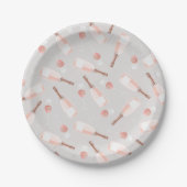 Cute Brunch en Bubble Champagne Pattern Pla. Papieren Bordje (Voorkant)