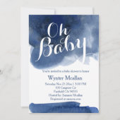 Cute brune marine bleu cascadien invitation à la d (Devant)