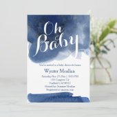 Cute brune marine bleu cascadien invitation à la d (Debout devant)