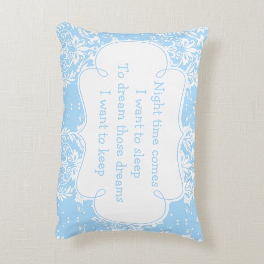 Cute Brunette Boy Praying and Poem Accent Kussen (Achterkant (Verticaal))