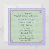 Cute Brunette Princess et Unicorn Invitation d'ann (Dos)