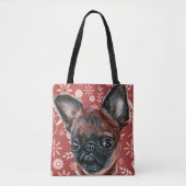 Cute Brussels Griffon Dog Flower Pattern Draagtas (Voorkant)