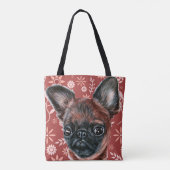 Cute Brussels Griffon Dog Flower Pattern Draagtas (Achterkant)