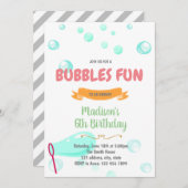 Cute bubbels leuke uitnodiging (Voorkant / Achterkant)