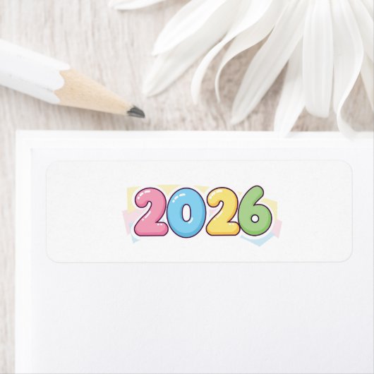 Cute Bubble 2026 Typography – Candy Gloss Pastel  Etiket (Insitu)