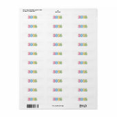 Cute Bubble 2026 Typography – Candy Gloss Pastel  Etiket (Full Sheet)