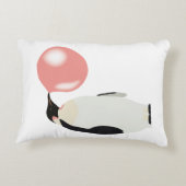 Cute Bubble Gum Penguin Blowble Bubble Accent Kussen (Achterkant)