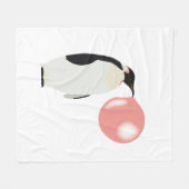 Cute Bubble Gum Penguin Blowble Bubble Fleece Deken (Voorkant (Horizontaal))