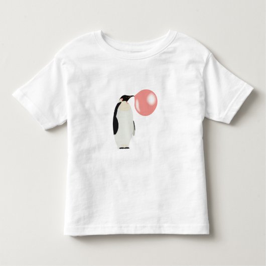 Cute Bubble Gum Pinguïn Blaast Bubbel Kinder Shirts (Voorkant)