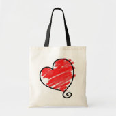 Cute Bubble Red Heart Tote Bag (Voorkant)
