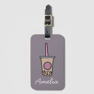 Cute bubble tea bagagelabel