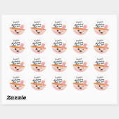 Cute Bubble Tea Boba Birthday Party Ronde Sticker (Vel)