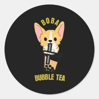Cute Bubble Tea Boba Milk Tea Anime Corgi Ronde Sticker