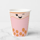 Cute Bubble Tea Boba Papieren Bekers (Voorkant)