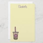 Cute bubble tea briefpapier (Voorkant / Achterkant)