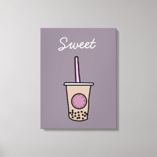 Cute bubble tea canvas afdruk