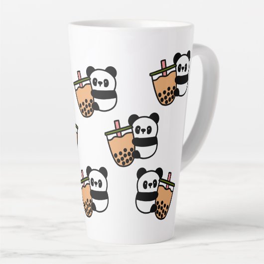 Cute Bubble Tea & Panda Beer Latte Mok (Rechterhoek)