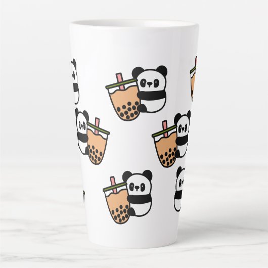Cute Bubble Tea & Panda Beer Latte Mok (Voorkant)