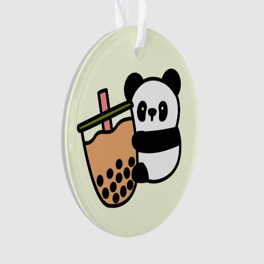 Cute Bubble Tea & Panda Beer Ornament (voorkant)