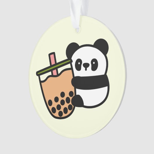 Cute Bubble Tea & Panda Beer Ornament (voorkant)