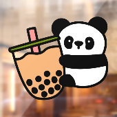 Cute Bubble Tea & Panda Beer Raamsticker (Vel 2)