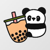 Cute Bubble Tea & Panda Beer Raamsticker (Vel)